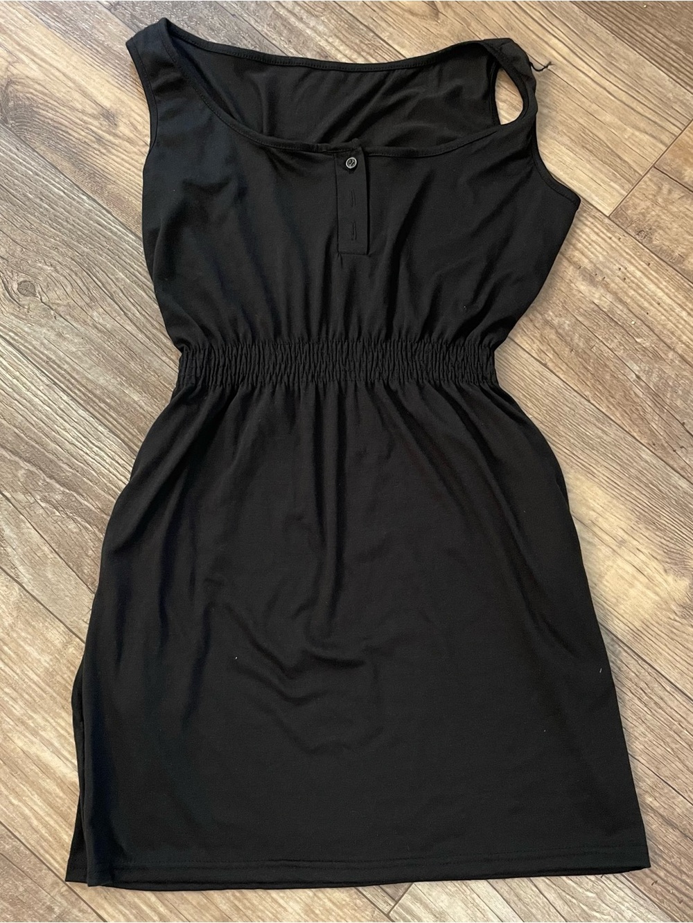 Classic Black Sleeveless Waist-Elastic Dress